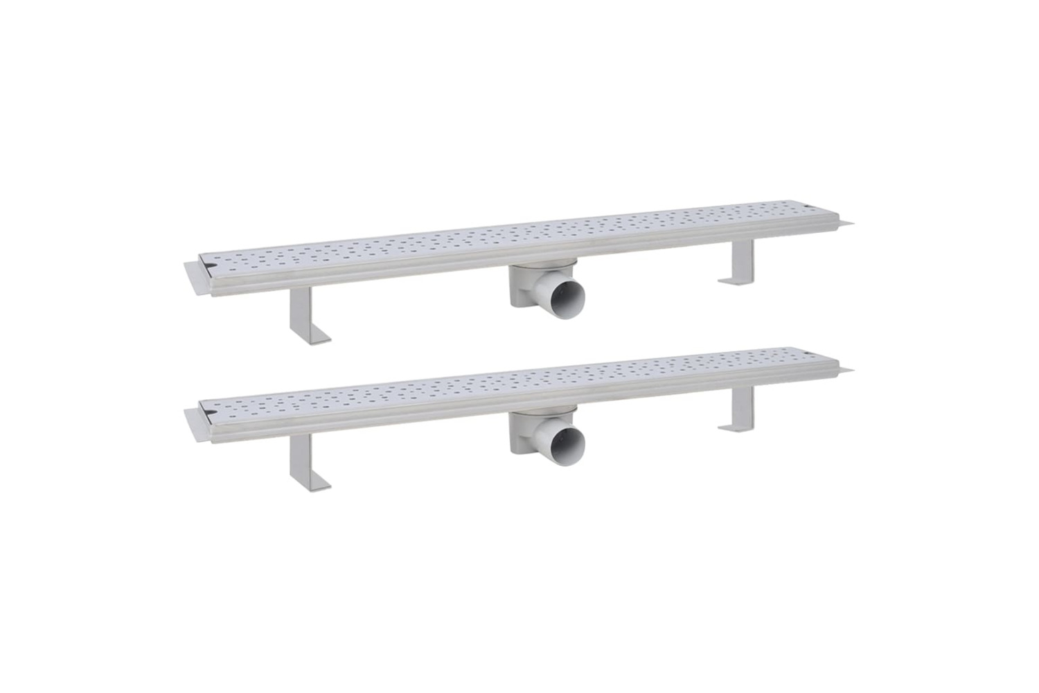 vidaXL 275968 Linear Shower Drain 2 Pcs Bubble 830x140mm Stainless Steel