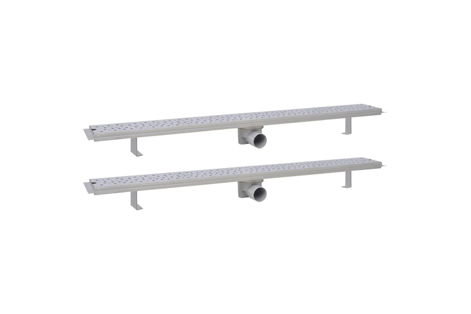 vidaXL 275970 Linear Shower Drain 2 Pcs Bubble 1030x140mm Stainless Steel