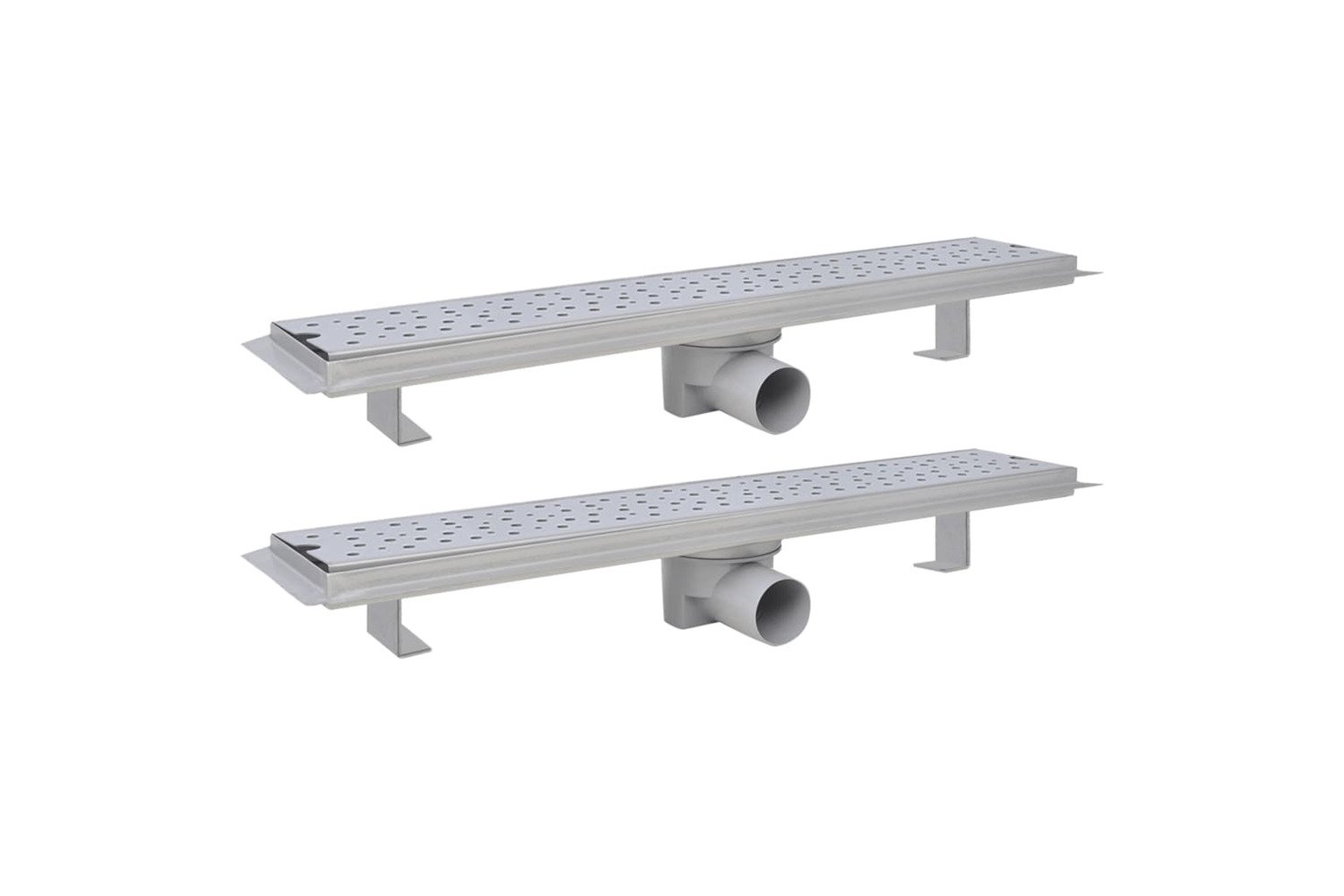 vidaXL 275966 Linear Shower Drain 2 Pcs Bubble 630x140mm Stainless Steel