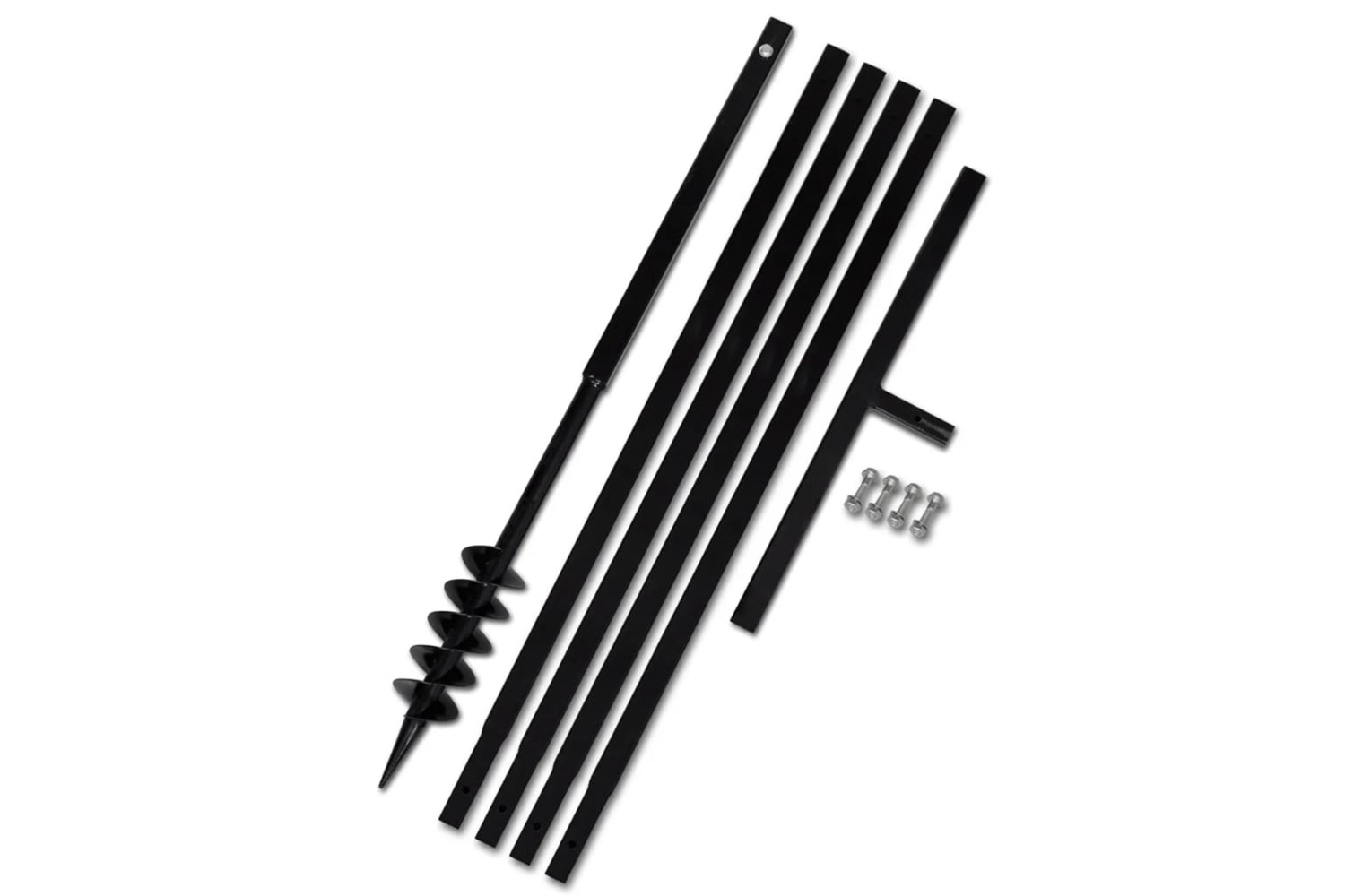 vidaXL 270539 Ground Drill With Handle 80mm With Extension Tube 5 M Steel