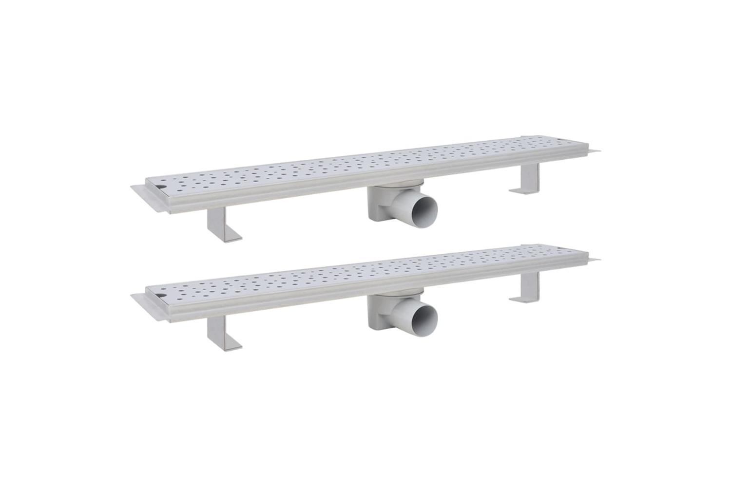 vidaXL 275967 Linear Shower Drain 2 Pcs Bubble 730x140mm Stainless Steel