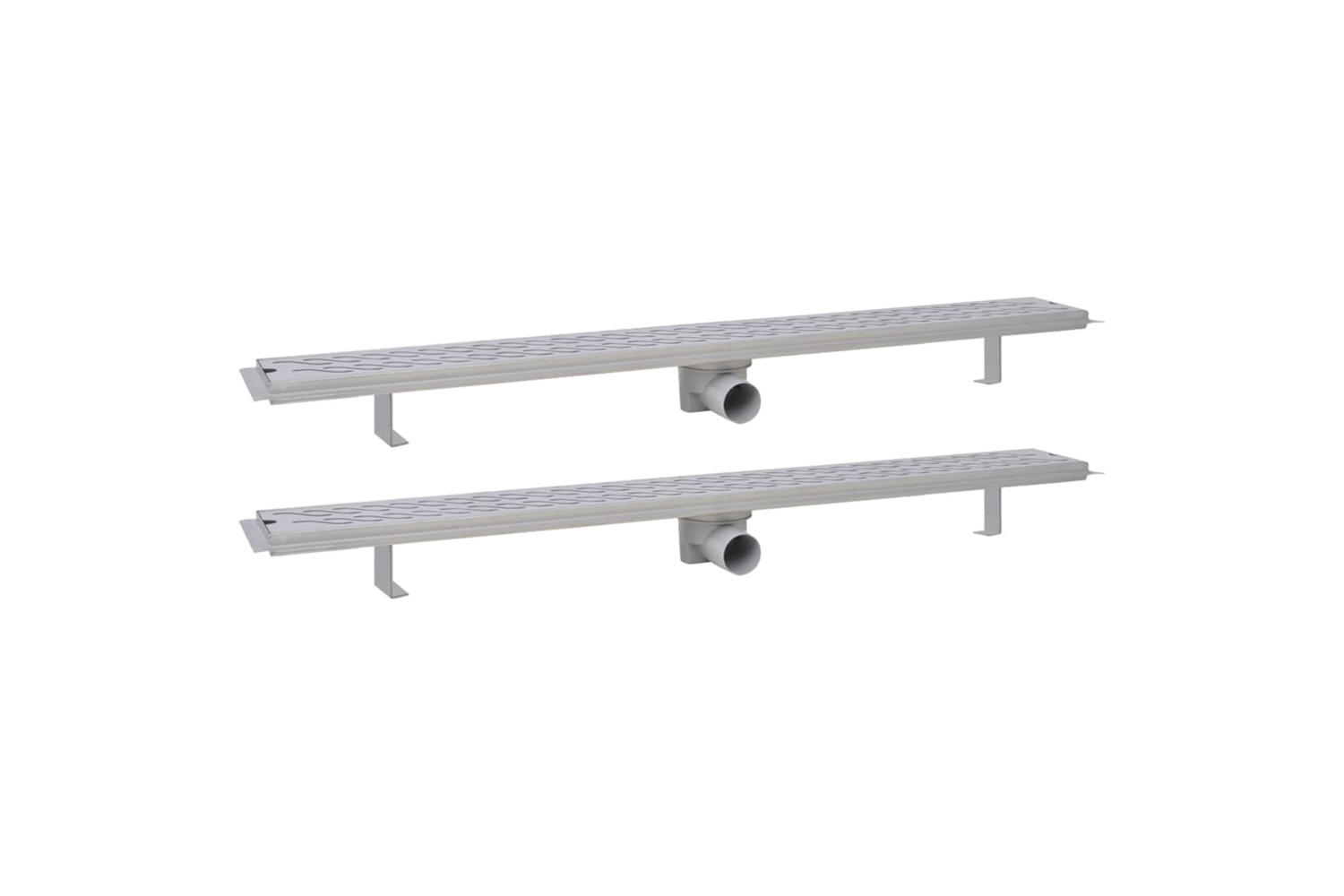 vidaXL 275964 Linear Shower Drain 2 Pcs Wave 1030x140mm Stainless Steel