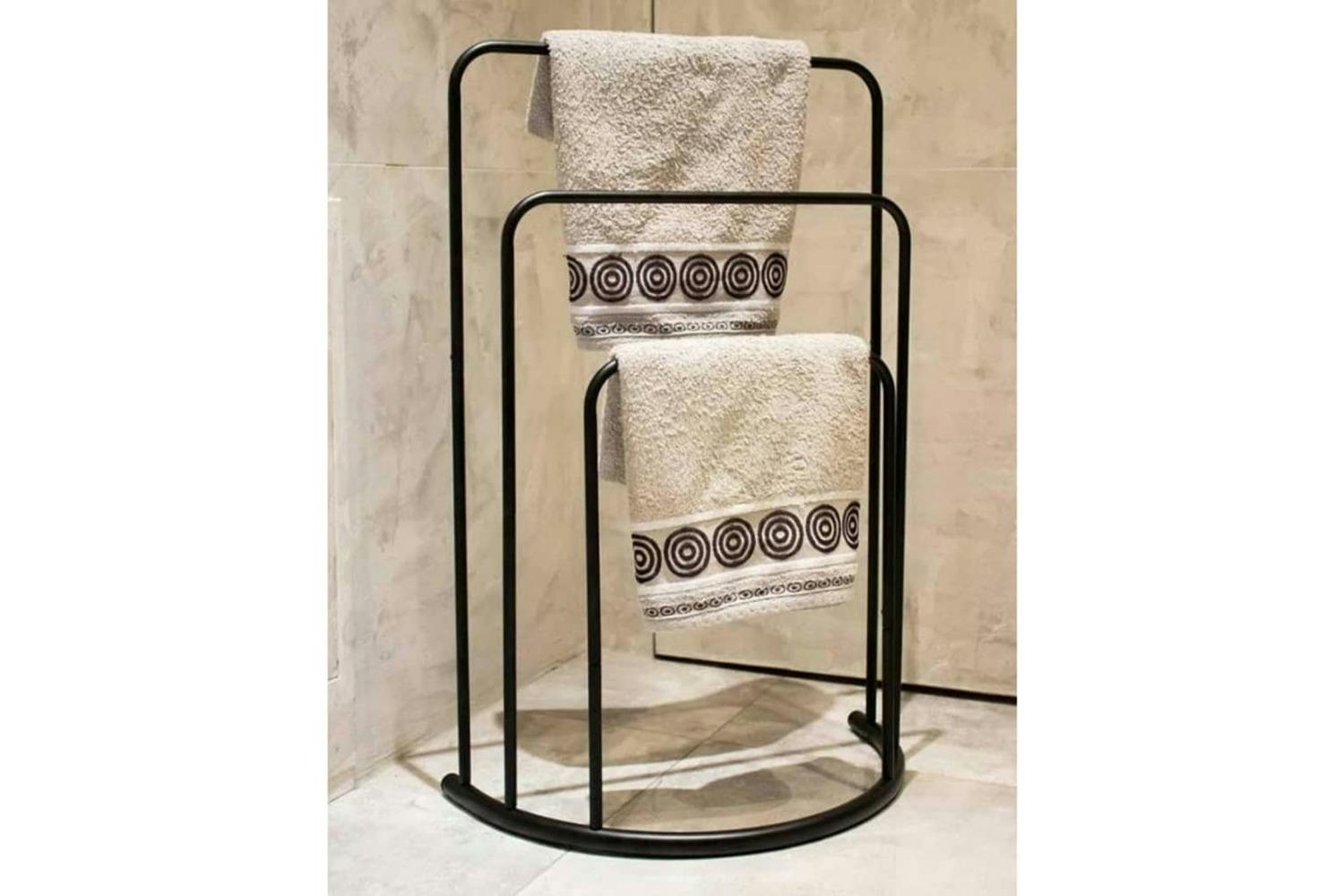 Bathroom Solutions 442472 Standing Towel Rack 49.5x75 Cm Metal Black