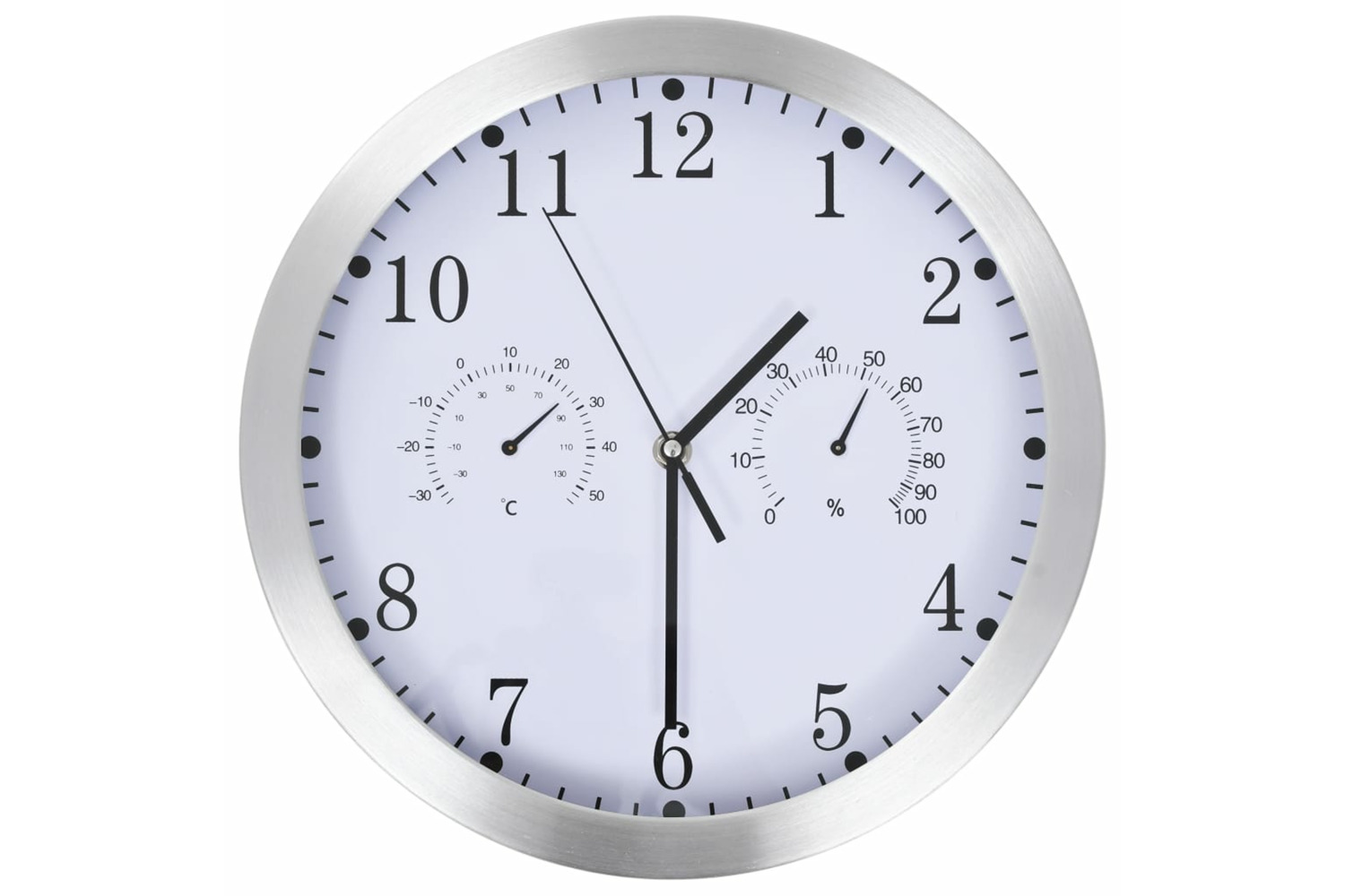 vidaXL 50623 Wall Clock With Quartz Movement Hygrometer Thermometer White