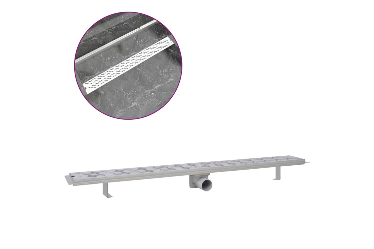 vidaXL 142188 Linear Shower Drain Wave 1030x140mm Stainless Steel