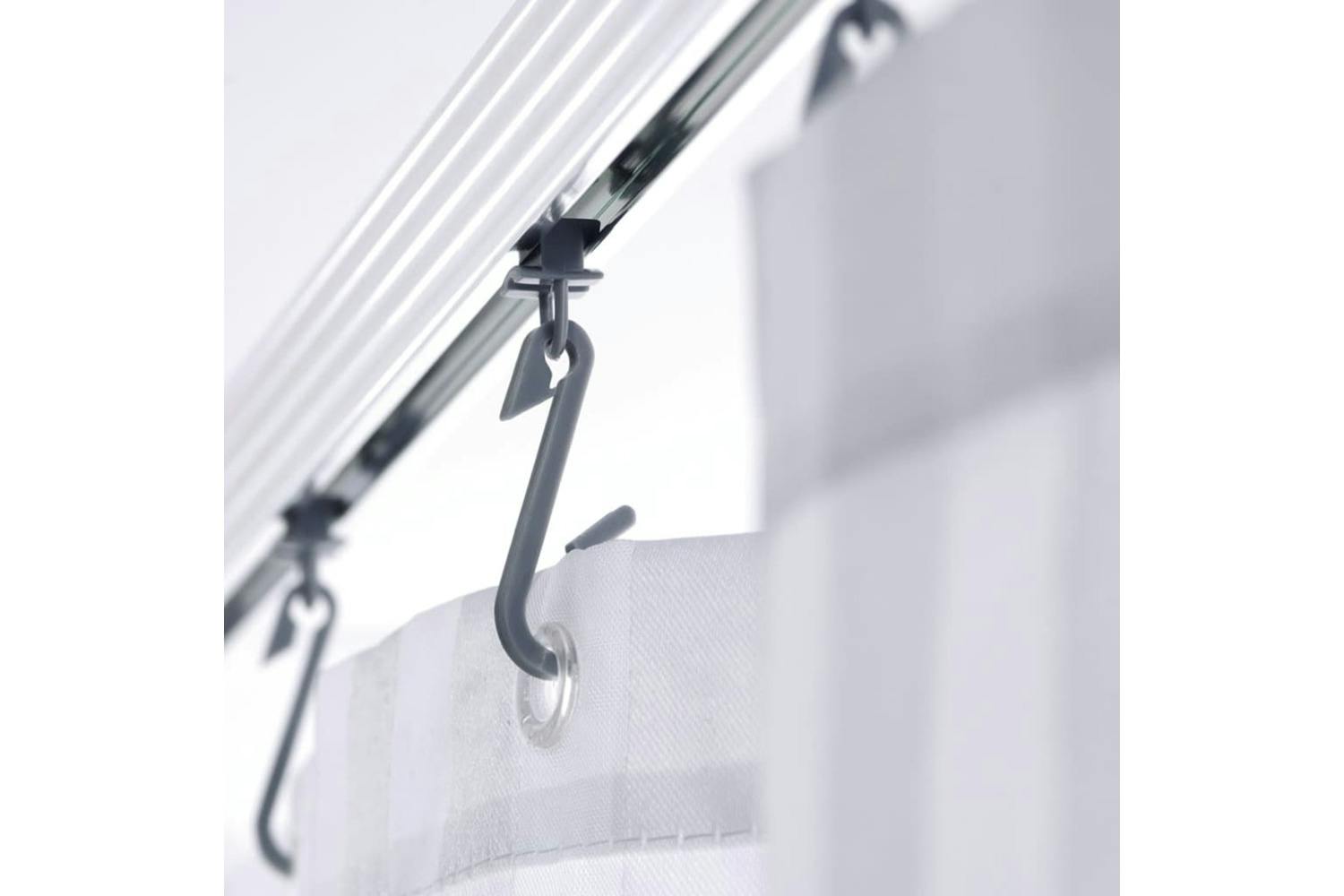 Ridder 421543 Universal Corner Shower Curtain Rail With Hooks Chrome 52500