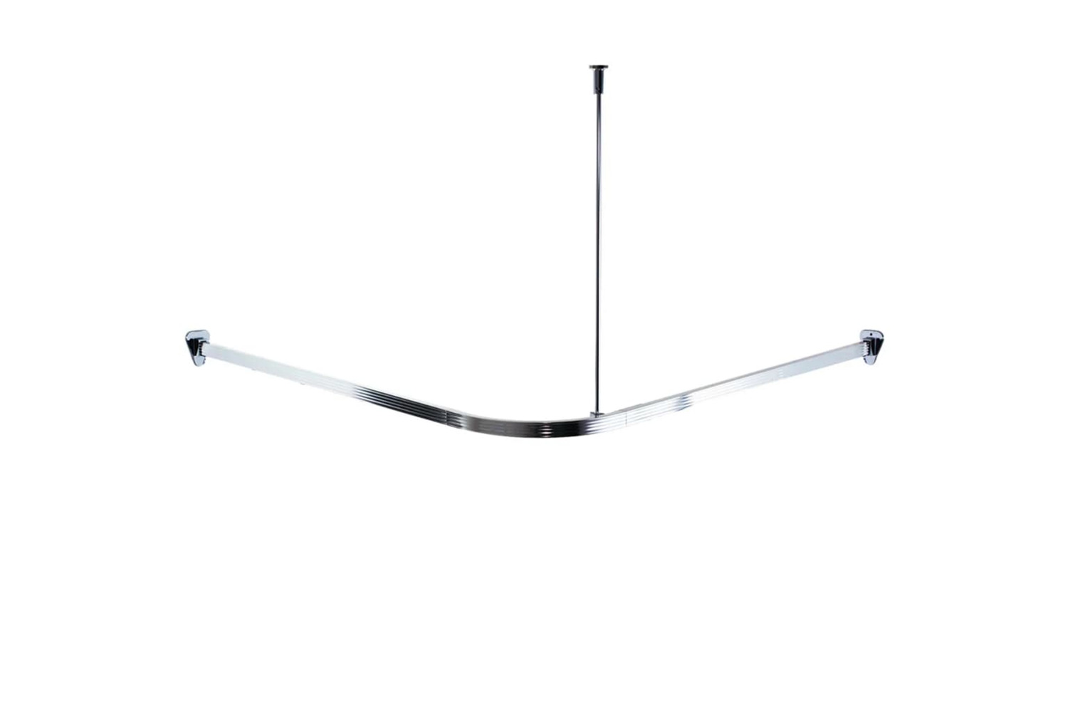 Ridder 421543 Universal Corner Shower Curtain Rail With Hooks Chrome 52500