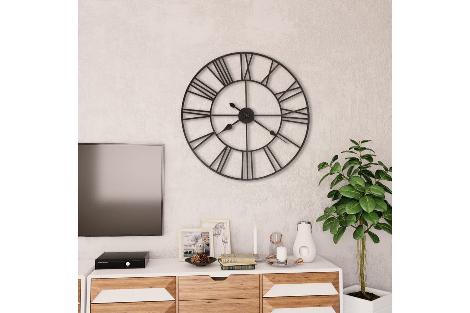 vidaXL 50644 Vintage Wall Clock With Quartz Movement Metal 80cm Xxl