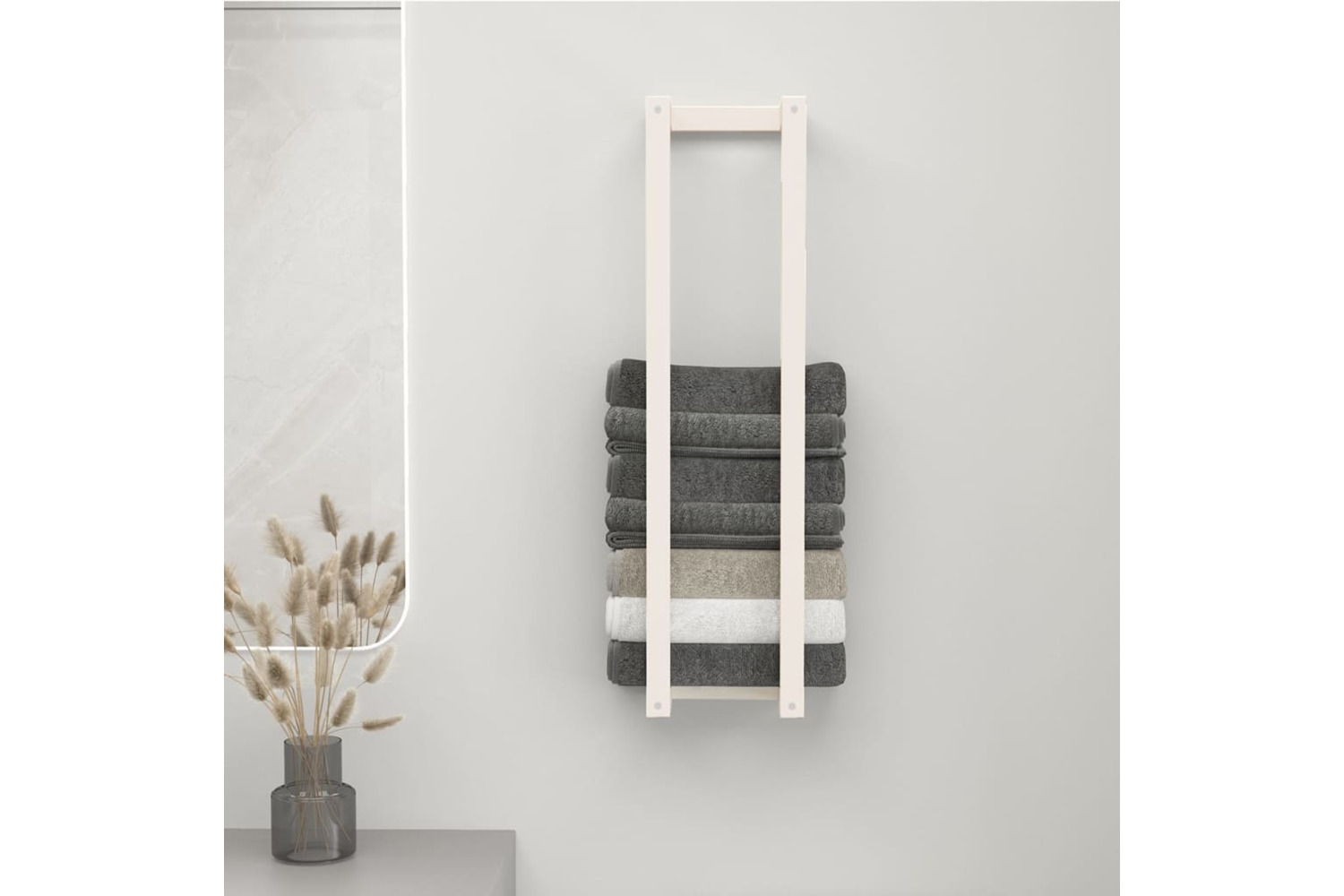 vidaXL Towel Rack White 23x18x90cm Solid Wood Pine