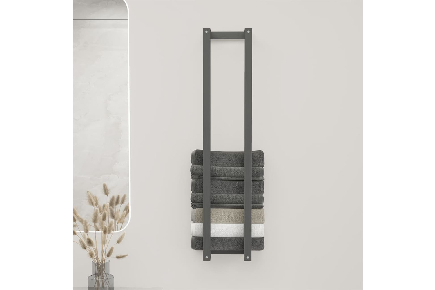 vidaXL 822404 Towel Rack Grey 23x18x110cm Solid Wood Pine