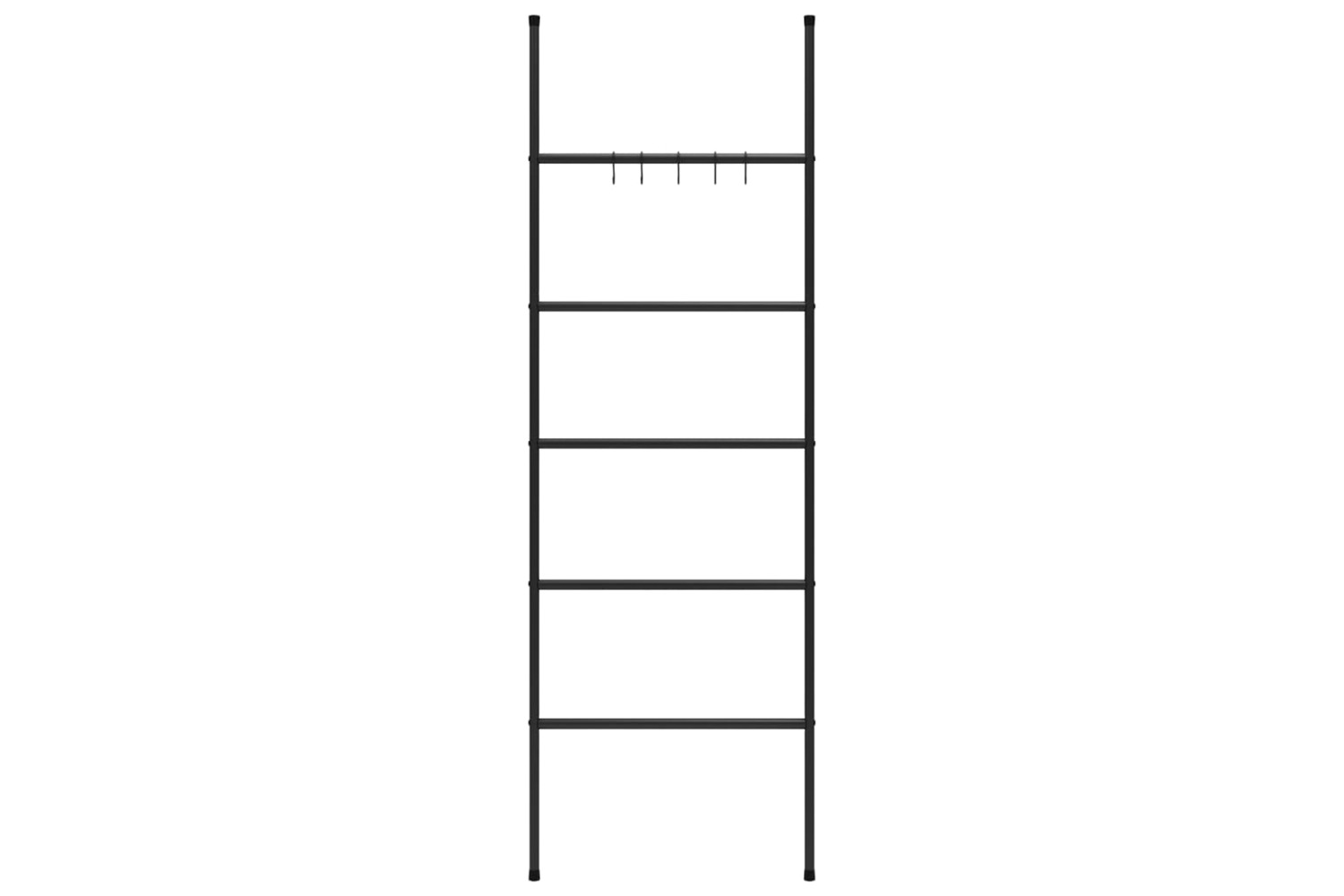 vidaXL 343114 Towel Rack Ladder With 5 Tiers Black 58x175cm Iron