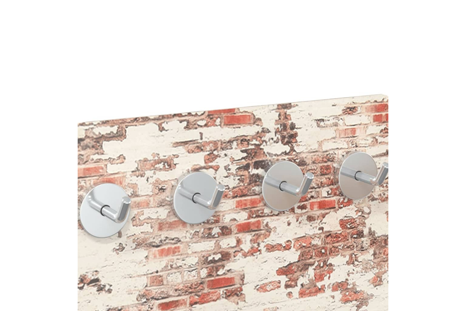 vidaXL 322287 Wall Mounted Coat Rack 80x30cm Tempered Glass Brick Wall