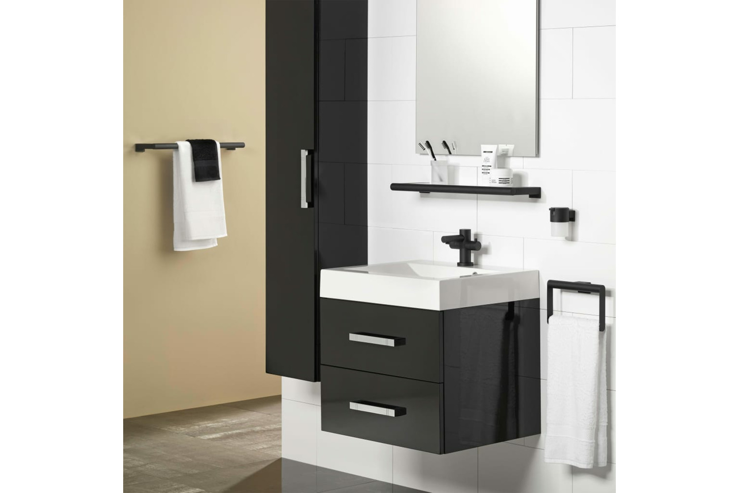 Tiger 426421 Towel Rail "bold" Matt Black