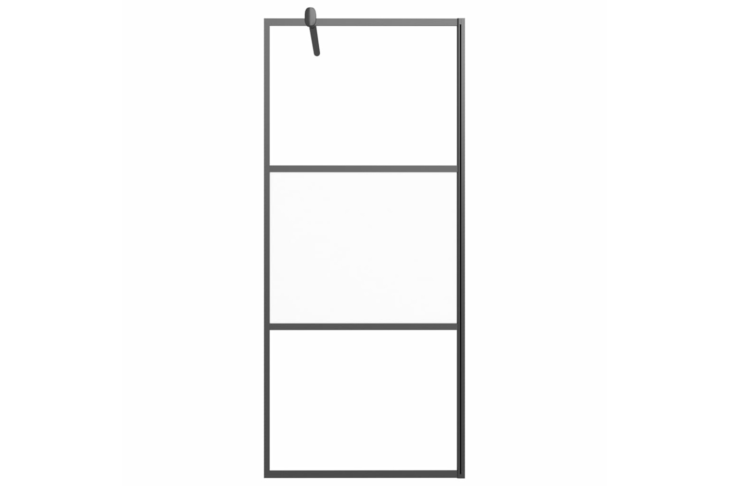 vidaXL 151873 Walk-in Shower Wall 90x195cm Half Frosted Esg Glass Black