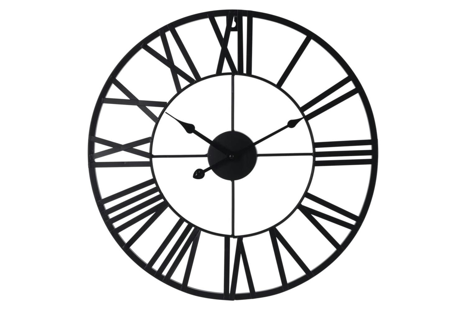 H&s Collection 445871 Wall Clock Roman Number Black