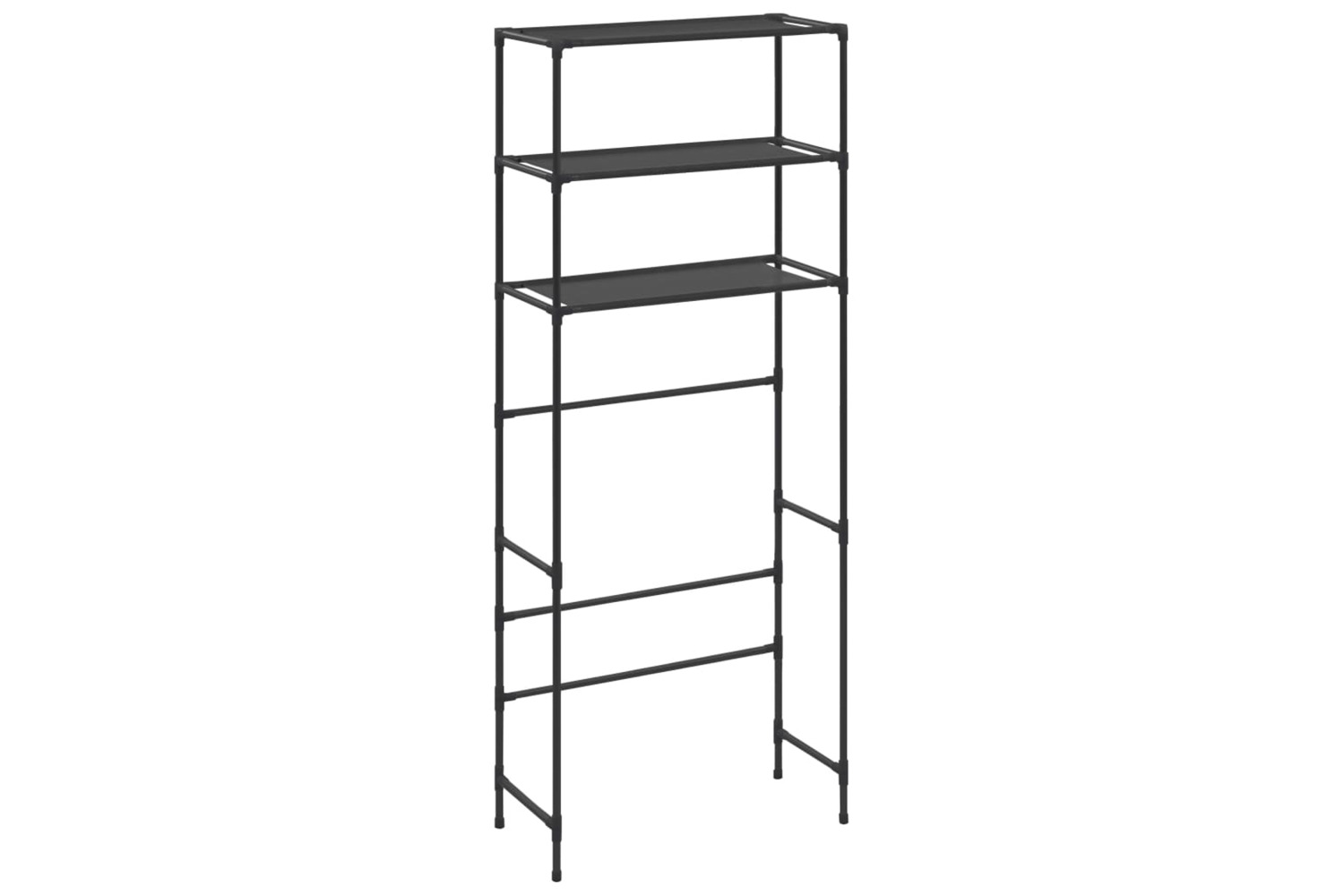 vidaXL 288330 3-tier Storage Rack Over Laundry Machine Black 69x28x169cm