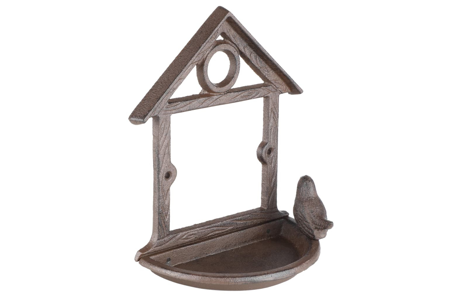 Hi 435240 Hanging Bird Feeder House Shape 18 Cm Brown