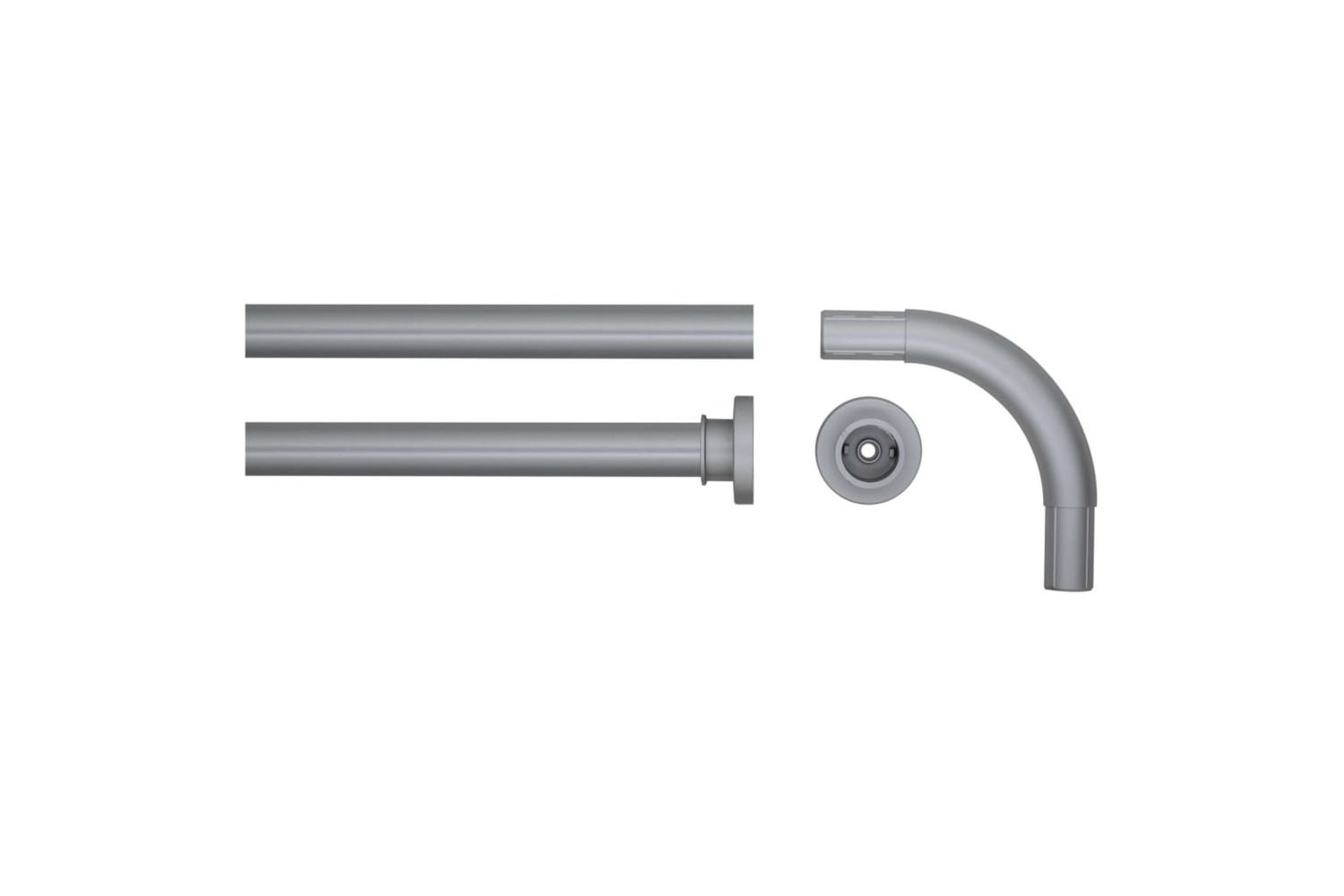 Sealskin 426406 Corner Shower Curtain Rod 90x90cm Matte Grey