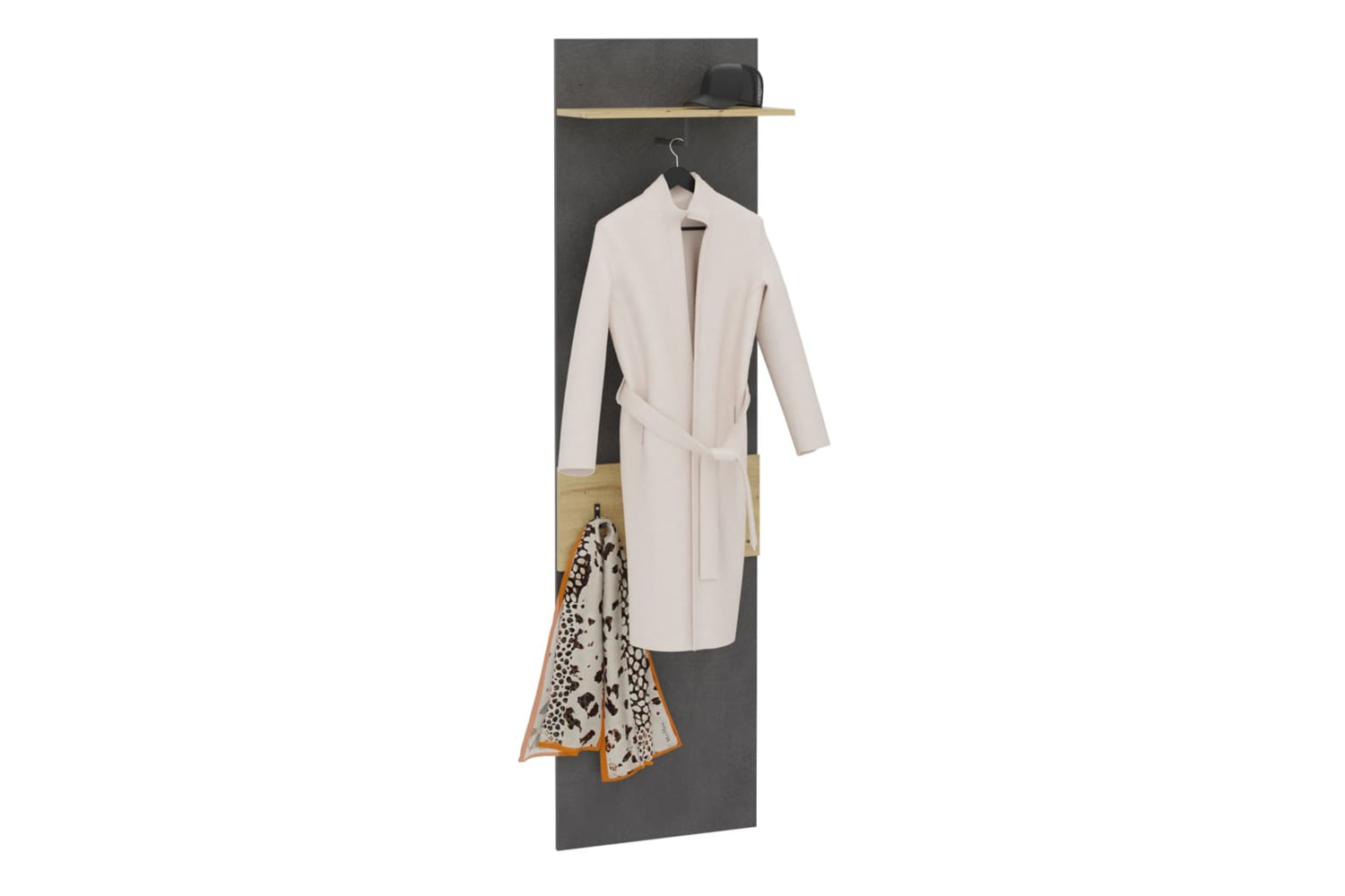 Fmd 444233 Wall-mounted Coat Rack With Shelf 50x23x188 Cm Matera And Artisan Oak