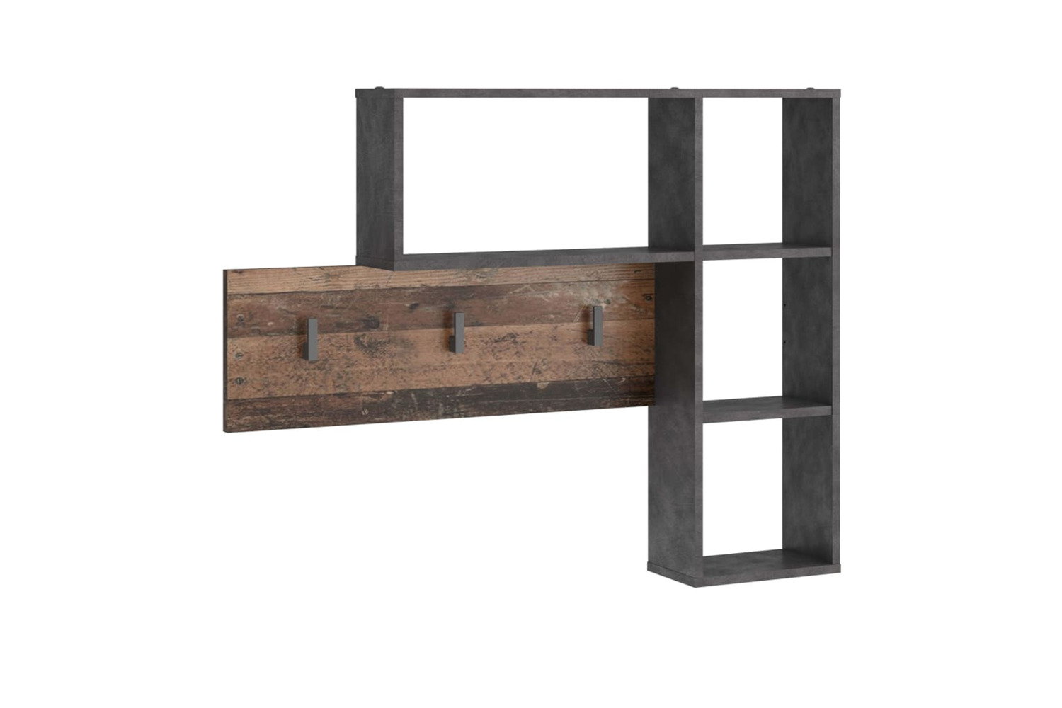 Fmd 433869 Wall-mounted Coat Rack 4 Open Compartments Anthracite And Dark Brown