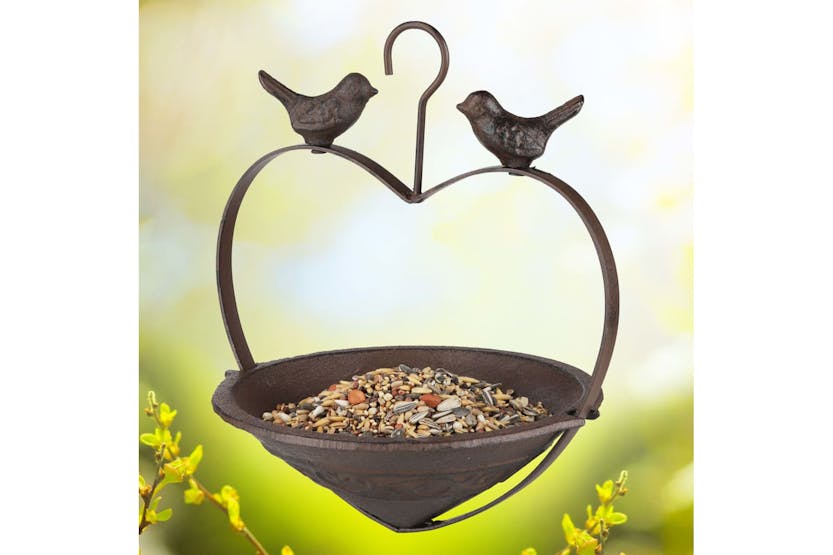 Hi 435238 Bird Feeder Heart Shape 22 Cm Brown