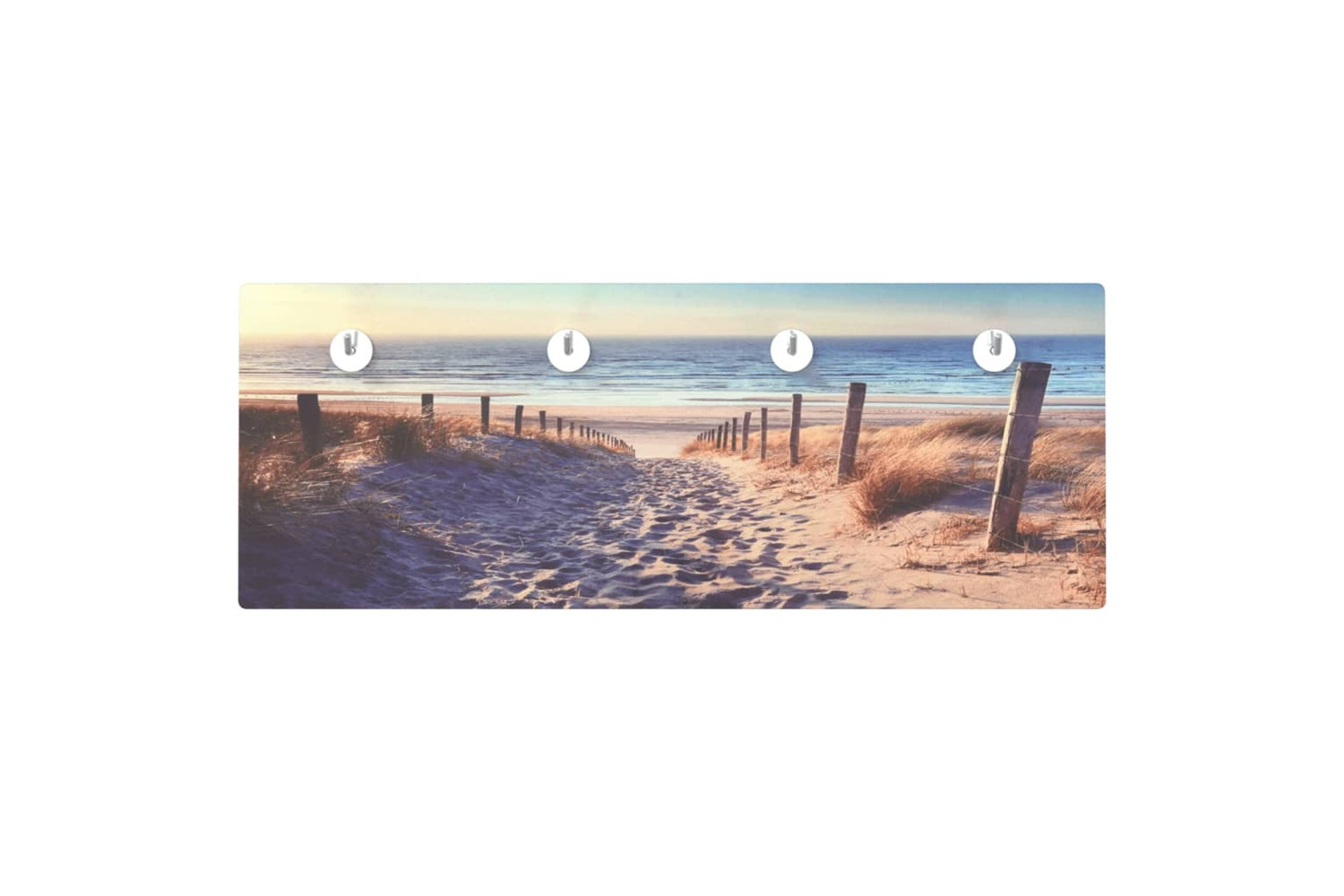 vidaXL 322285 Wall Mounted Coat Rack 80x30cm Tempered Glass Beach