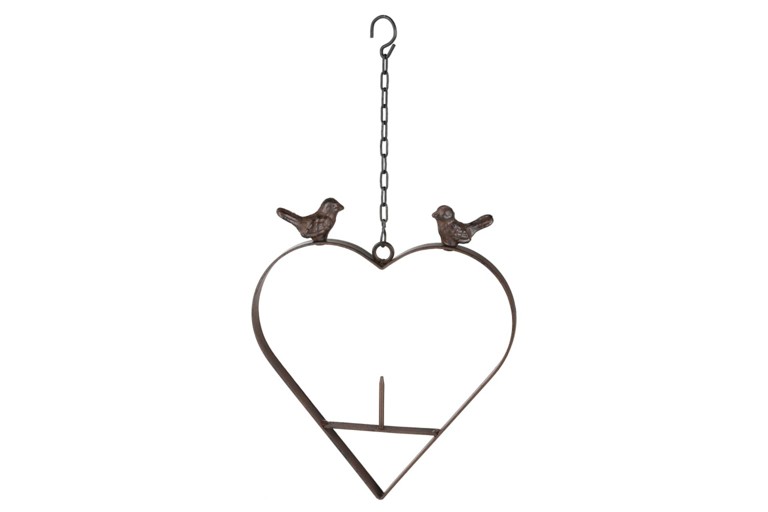 Hi 435233 Bird Feeder Heart Shape 23.5 Cm Brown