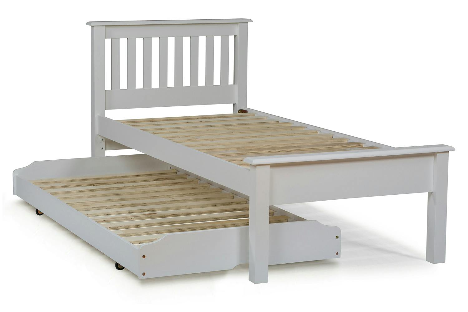 Shaker Trundle Bed White 3ft
