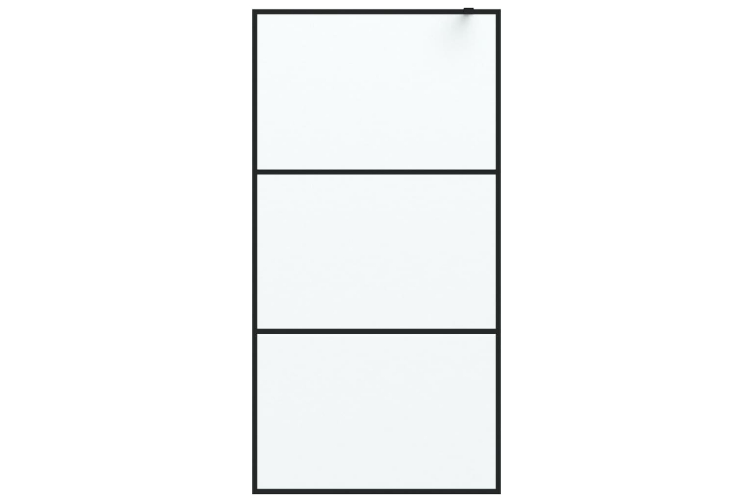 vidaXL 152112 Walk-in Shower Wall Black 100x195cm Frosted Esg Glass