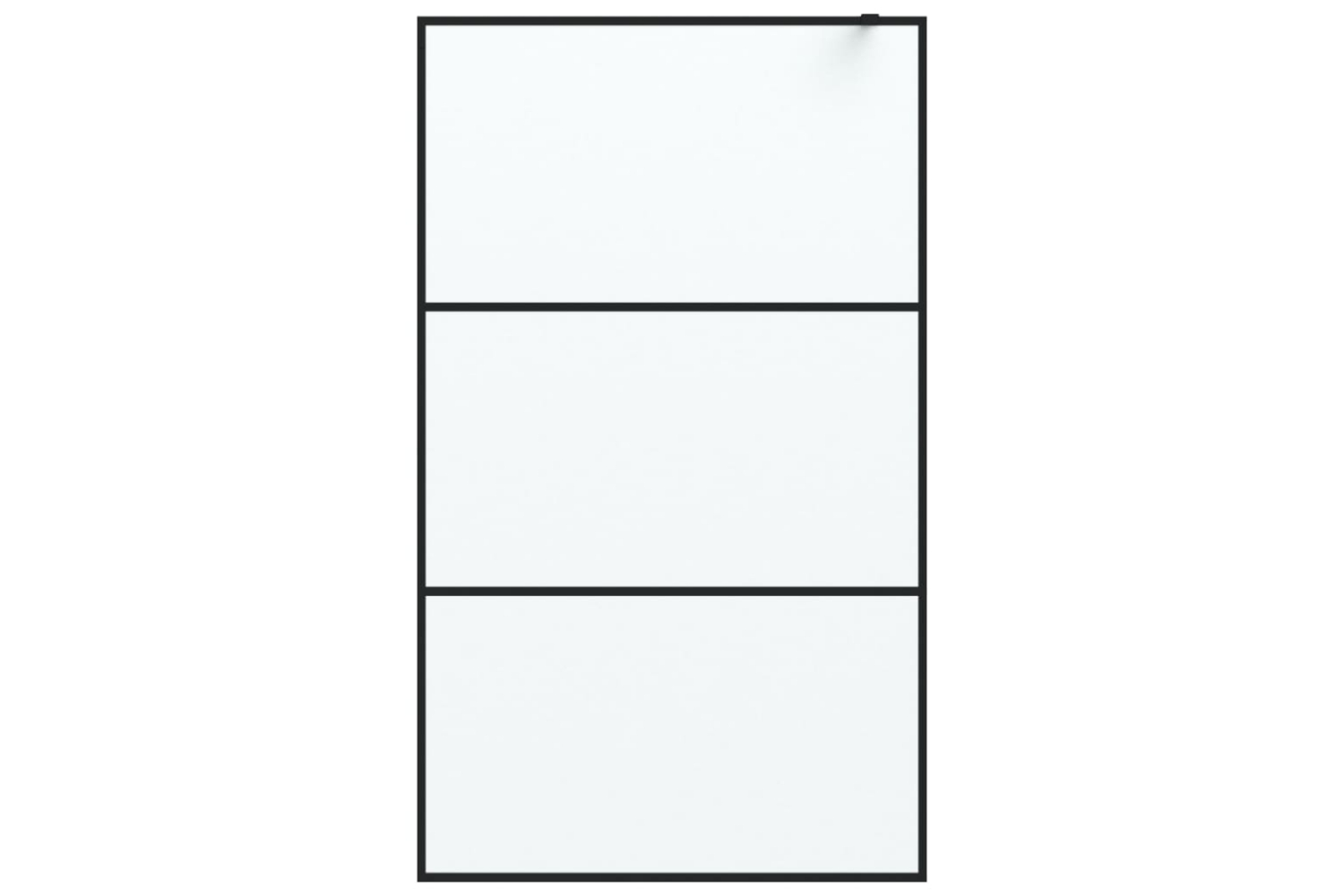 vidaXL 152113 Walk-in Shower Wall Black 115x195cm Frosted Esg Glass