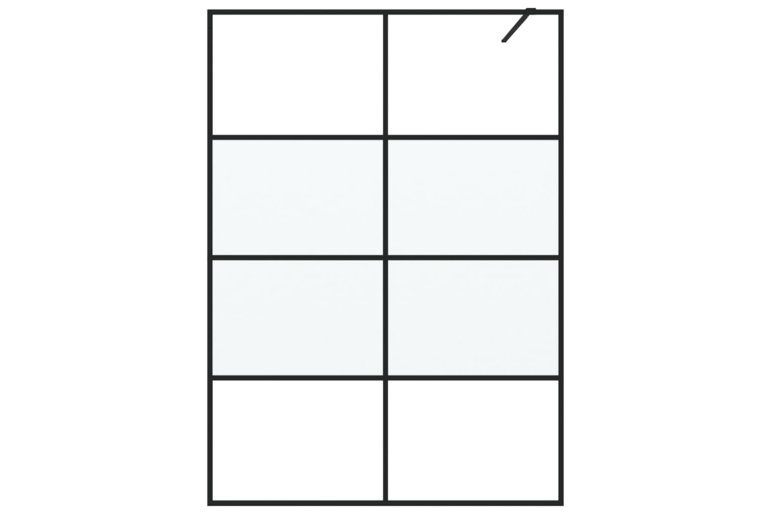 vidaXL 152129 Walk-in Shower Wall Black 140x195cm Half Frosted Esg Glass