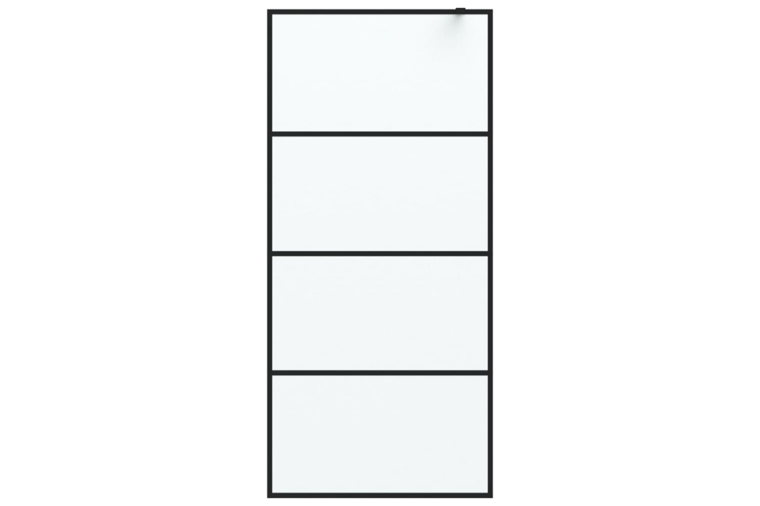 vidaXL 152131 Walk-in Shower Wall Black 90x195cm Frosted Esg Glass