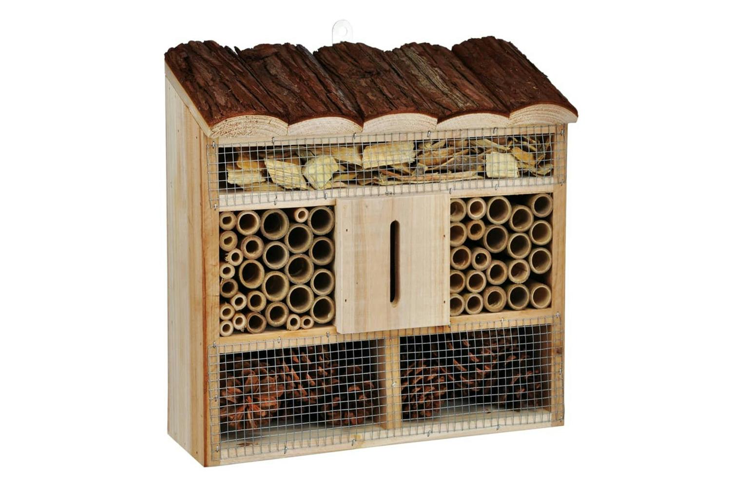 Hi 446198 Insect Nesting House Wood Natural 30x9.5x30 Cm
