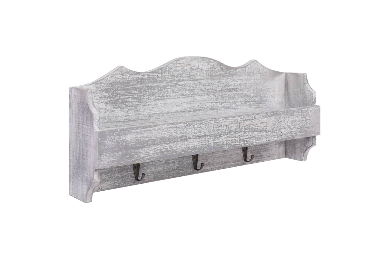 vidaXL 284230 Wall Mounted Coat Rack Grey 50x10x23cm Wood