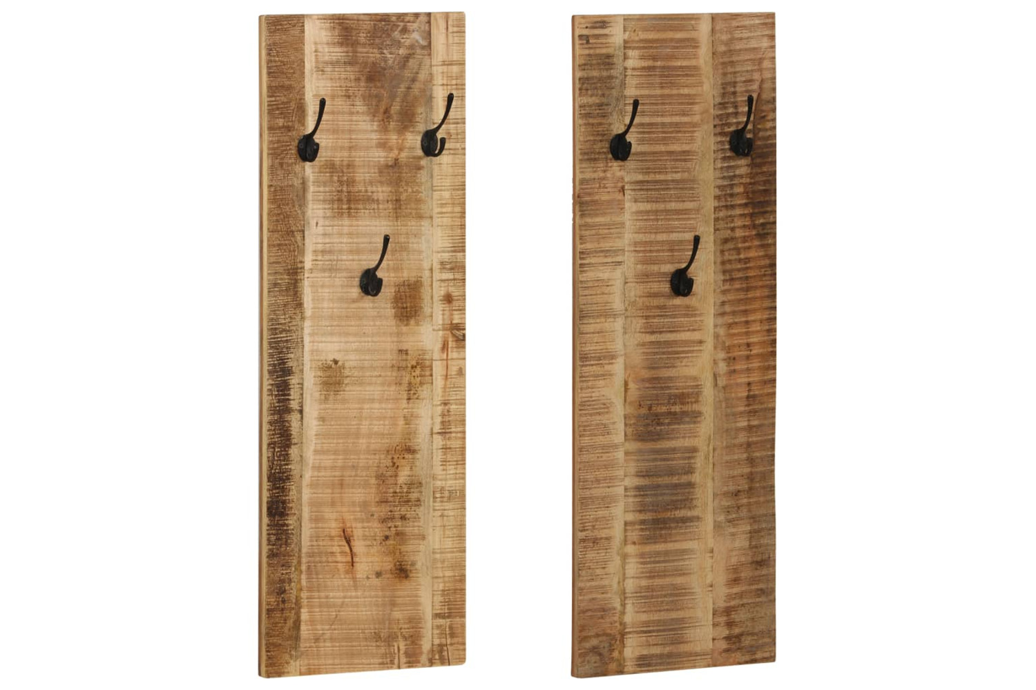 vidaXL 246025 Wall-mounted Coat Racks 2 Pcs Solid Mango Wood 36x110x3cm