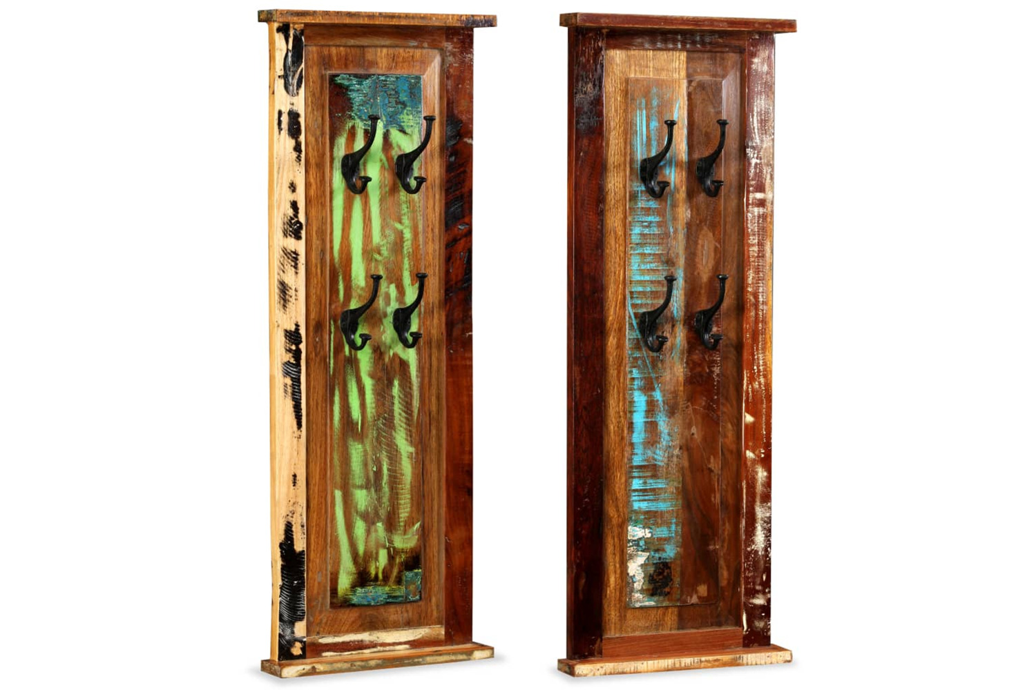 vidaXL 244588 Coat Racks 2 Pcs Solid Reclaimed Wood 38x100cm