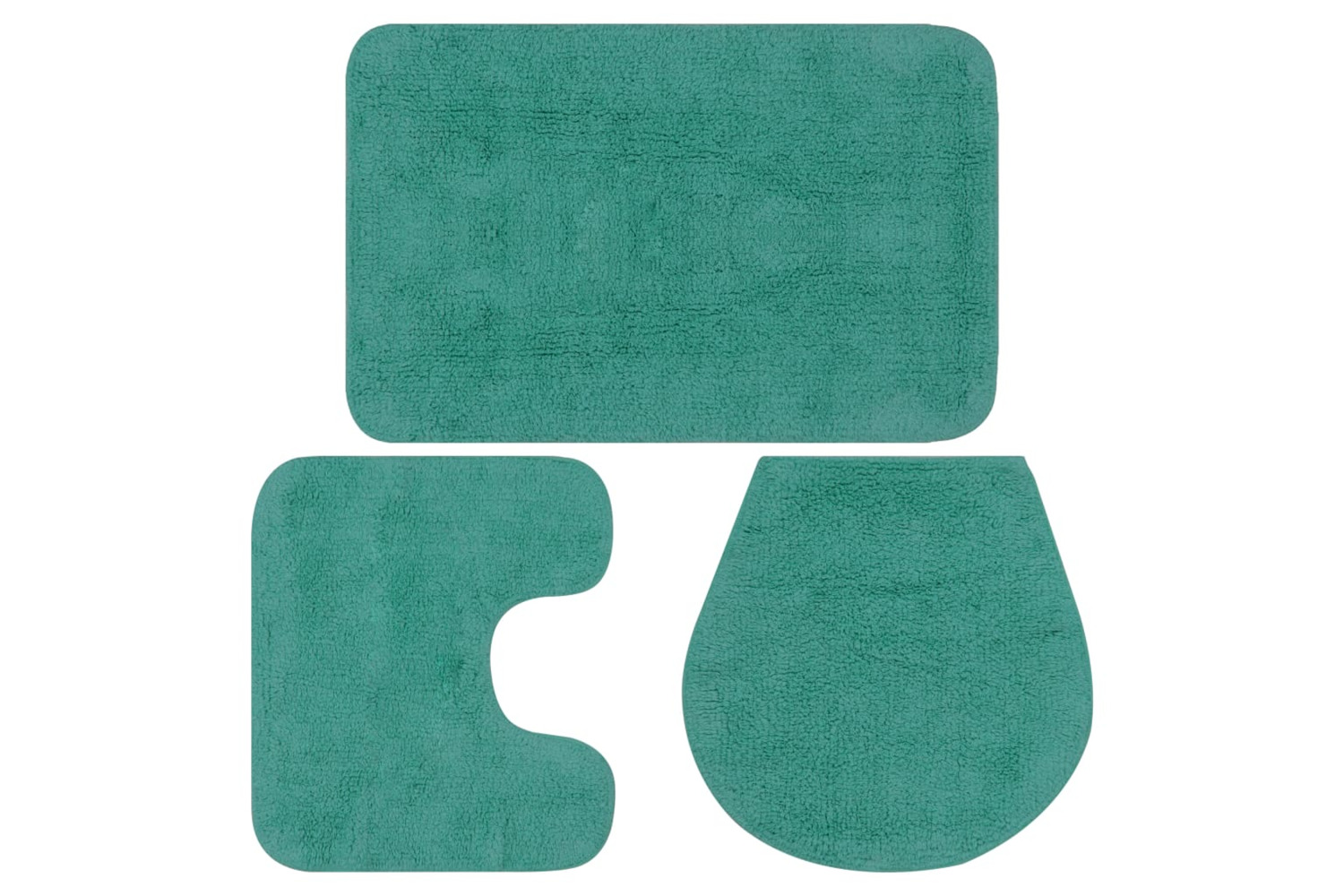 vidaXL 133228 Bathroom Mat Set 3 Pieces Fabric Turquoise