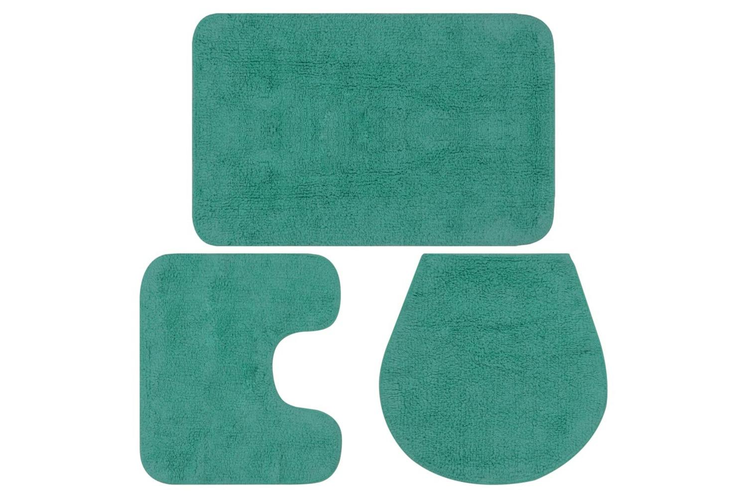 Vidaxl 133228 Bathroom Mat Set 3 Pieces Fabric Turquoise