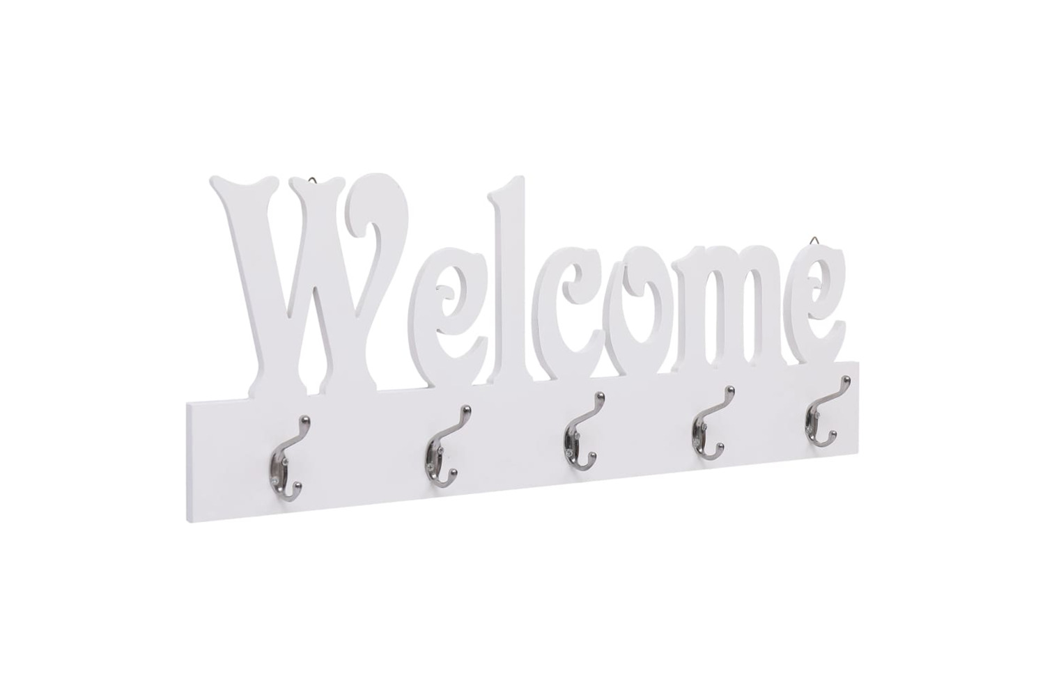 vidaXL 284247 Wall Mounted Coat Rack Welcome White 74x29.5cm