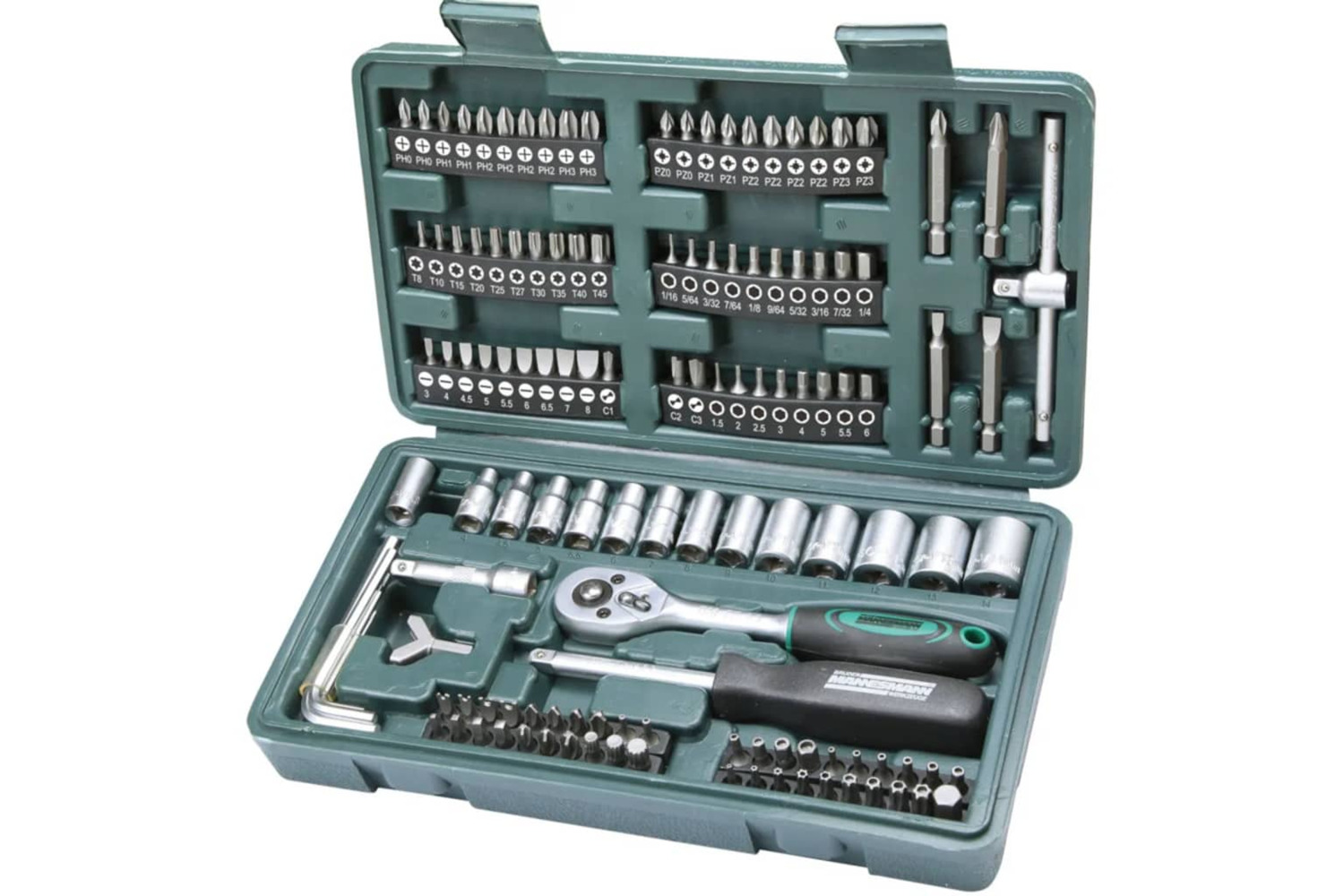 Bruder Mannesmann 408598 130 Piece Bit And Socket Set 29166