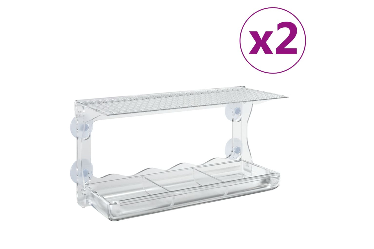 vidaXL 318304 Window Bird Feeders 2 Pcs Acrylic 30x12x15cm