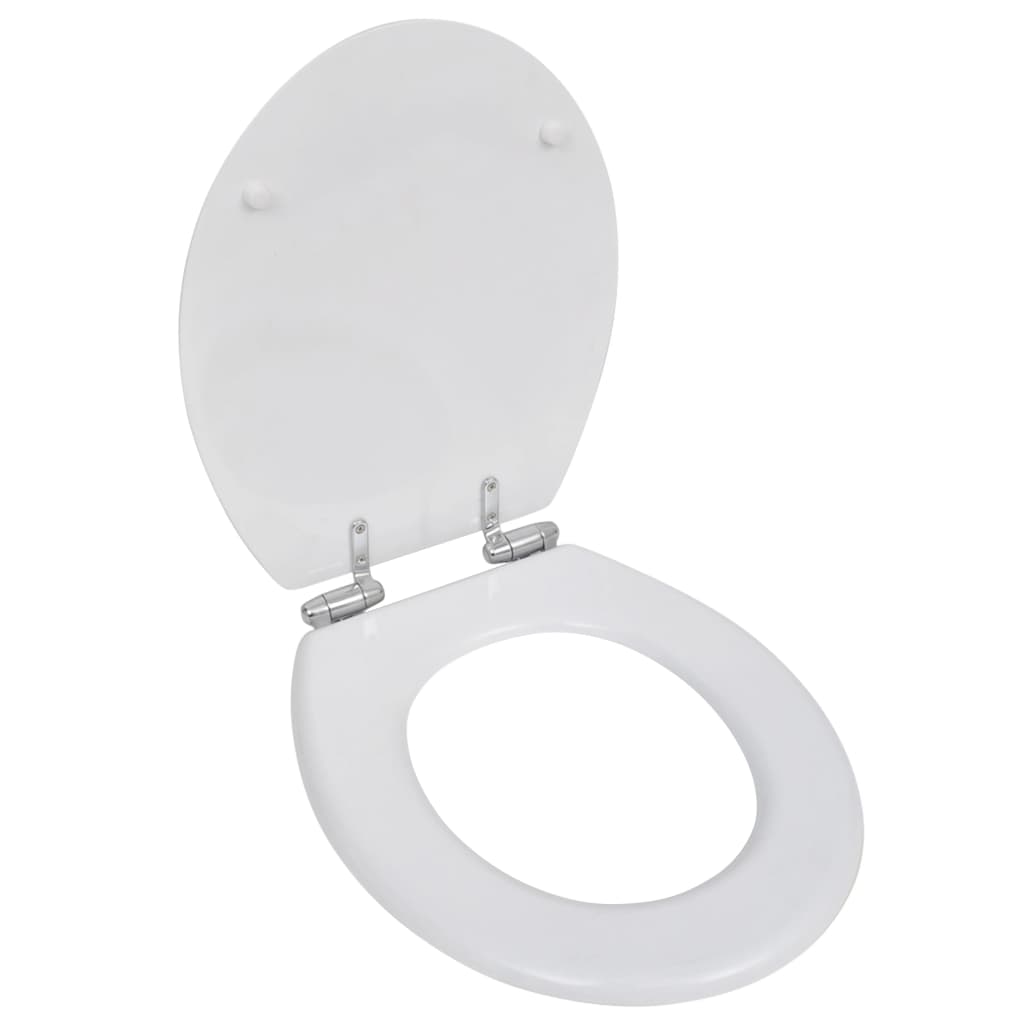 vidaXL 140798 Wc Toilet Seat Mdf Soft Close Lid Simple Design White