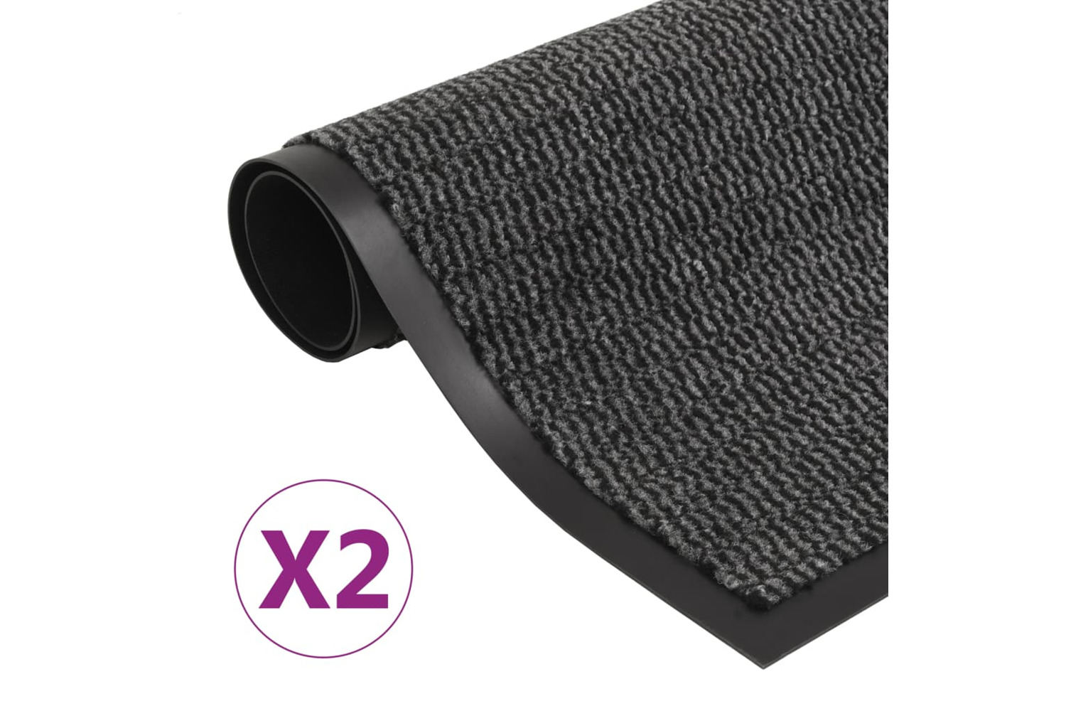 vidaXL 3051601 Dust Control Mats 2 Pcs Rectangular Tufted 40x60cm Anthracite