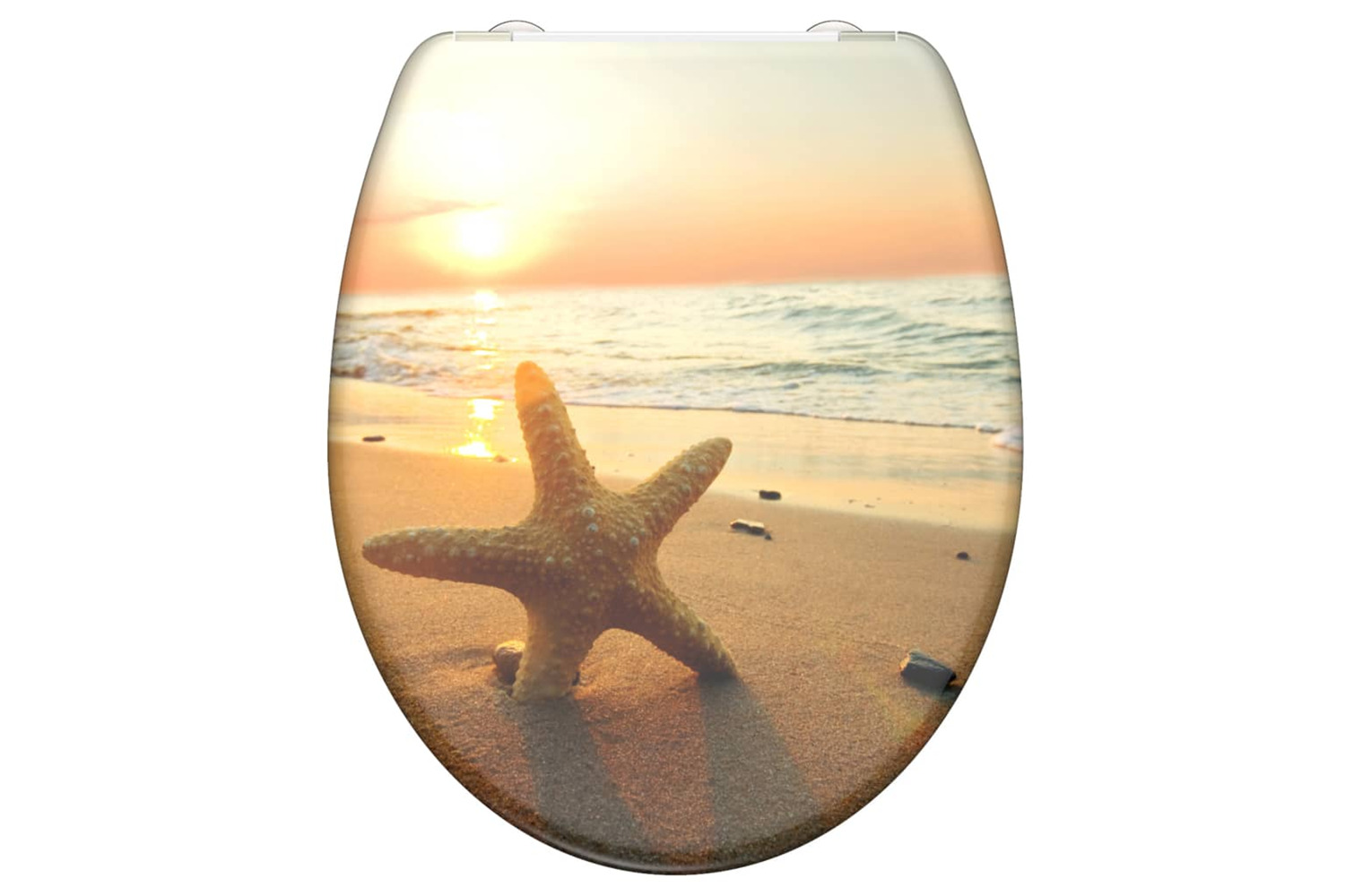 Schutte 435106 Duroplast Toilet Seat With Soft-close Sea Star Printed