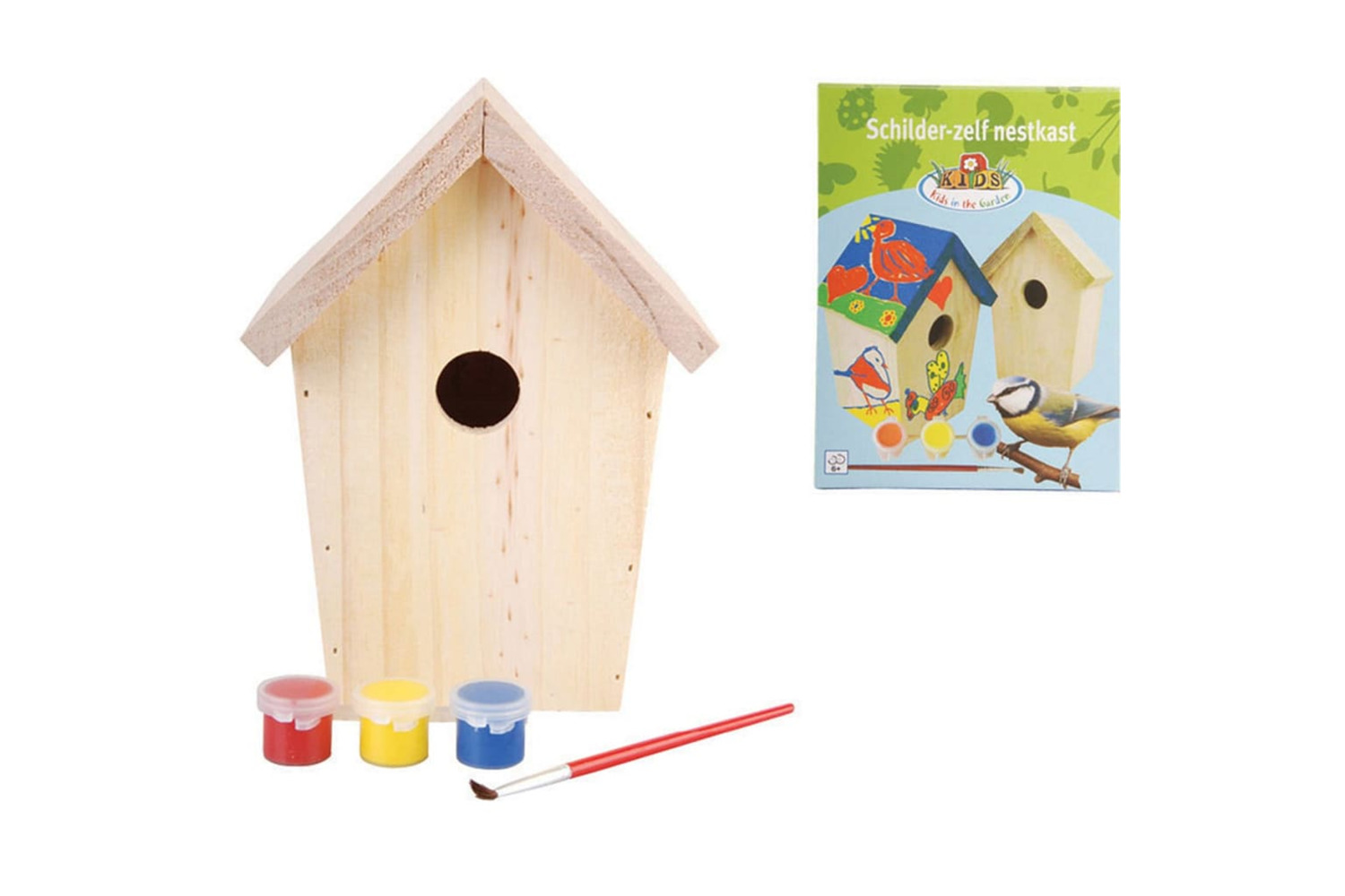 Esschert Design 411495 Diy Nesting Box With Paint 14.8x11.7x20 Cm Kg145