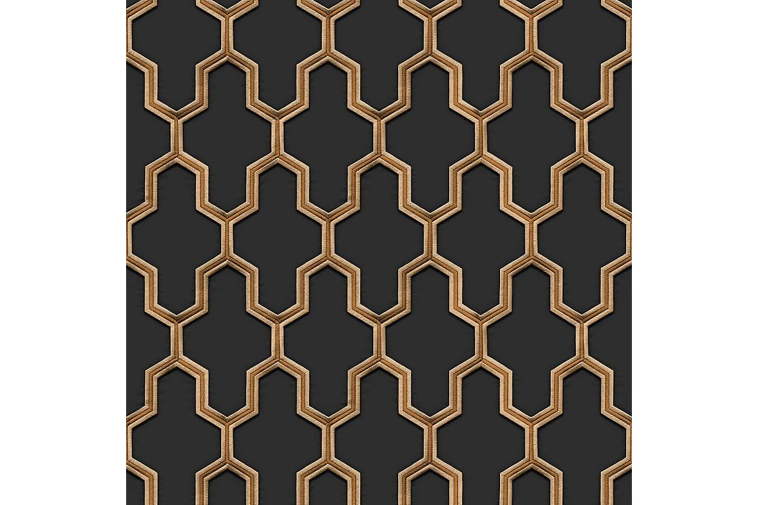 Dutch Wallcoverings 442591 Wallpaper Geometric Black And Gold