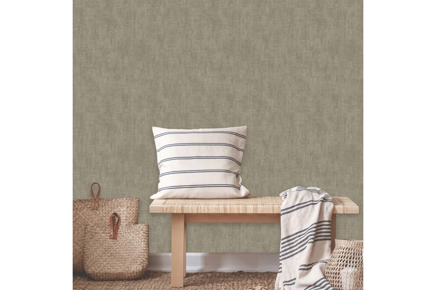 Dutch Wallcoverings 437393 Wallpaper Plain Grey-brown