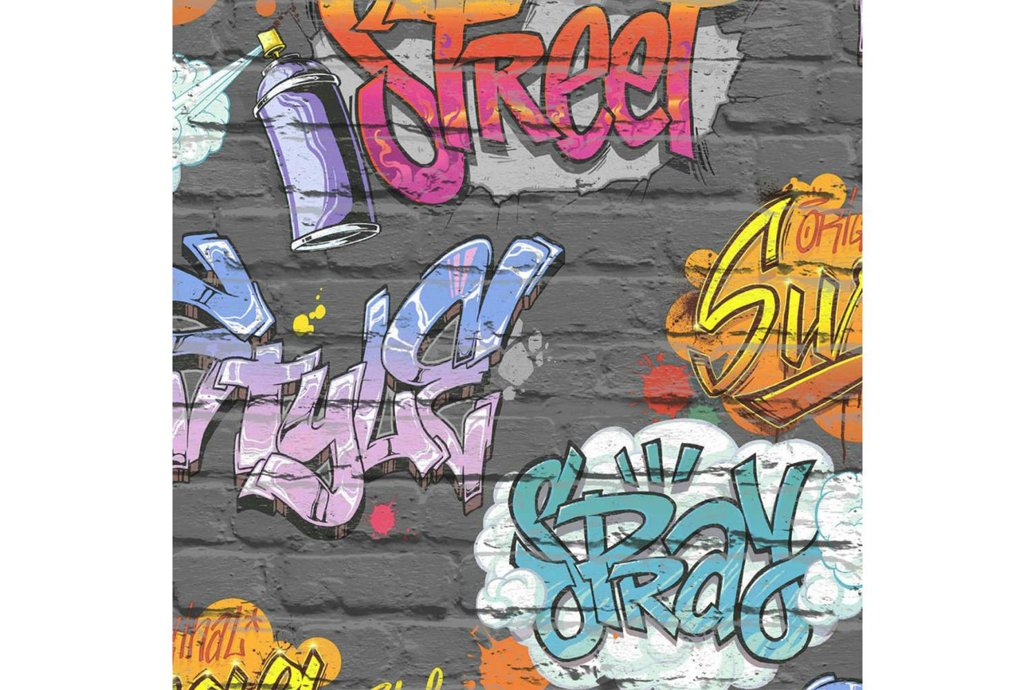 Dutch Wallcoverings 422372 Wallpaper Graffiti Multicolour L179-01