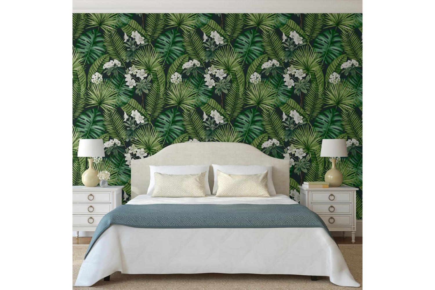 Dutch Wallcoverings 442568 Wallpaper Eden Black And Dark Green