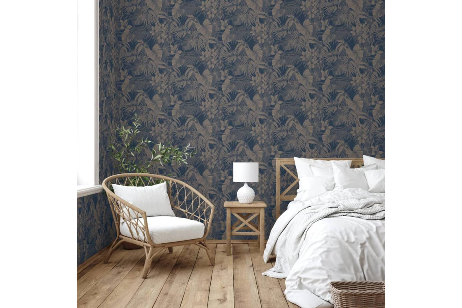 Dutch Wallcoverings 442583 Wallpaper Joelle Silver And Blue